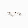 Wave Shaped 925 Sterling Silver Micro Pave Clear Cubic Zirconia Finger Rings FS-WG6021D-05-1
