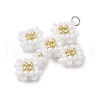 Seed Beads Beaded Charms PALLOY-MZ00358-4
