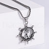 Stainless Steel Anchor & Helm Pendant Necklaces for Men ZG4441-1