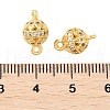 Brass Micro Pave Cubic Zirconia Connector Charms KK-U056-03G-3