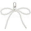 Beebeecraft 4Pcs Bowknot Plastic Imitation Pearl Pendant Decorations HJEW-BBC0001-08-1