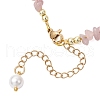 Natural Rose Quartz & & Quartz Crystal Chip Beaded Bracelsets BJEW-JB11917-03-4