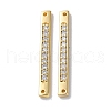Brass Pave Clear Cubic Zirconia Connector Charms KK-F867-43G-1