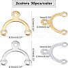 Unicraftale PVD Vacuum Plating 304 Stainless Steel Chandelier Components Links STAS-UN0010-45B-2