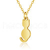 201 Stainless Steel Kitten Pendant Necklaces NJEW-T009-JN125-40-2-1