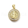 Brass Micro Pave Cubic Zirconia Pendants KK-P295-20G-1