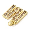 Brass Micro Pave Cubic Zirconia Pendants KK-V014-01G-13-2
