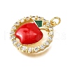 Brass Enamel Pendants KK-B136-04G-02-2
