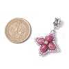 Dyed Synthetic Imperial Jasper & Glass Seed Beaded Star European Dangle Charms PALLOY-MZ00693-2