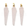 Natural Rose Quartz Pointed Pendants G-D089-01G-06-1