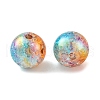 UV Plating Rainbow Iridescent Acrylic Crackl Beads PACR-C009-02E-2