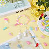 SUNNYCLUE 40Pcs 10 Colors Corrugated Teardrop Food Grade Eco-Friendly Silicone Beads SIL-SC0001-94-4
