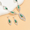 Alloy Rhinestone & Glass Pendant Necklace & Stud Earrings Sets for Women WG12FA5-03-1