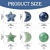 Natural Gemstone Healing Moon & Star & Round Ornaments AJEW-FS0001-12A-4