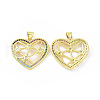 Brass Micro Pave Cubic Zirconia Pendants ZIRC-P106-04G-01-1