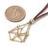 Brass Bar Link Chains Macrame Pouch Empty Stone Holder for Pendant Necklace Making NJEW-JN04488-01-3