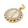 Brass Micro Pave Clear Cubic Zirconia Pendants KK-Q813-16E-G-2