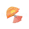 Fan with Fringe Cellulose Acetate(Resin) Claw Hair Clips PW-WG7066F-02-2