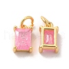 Real 18K Gold Plated Brass Micro Pave Cubic Zirconia Pendants KK-M243-08G-01-2