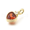 Brass Pave Cubic Zirconia Charms KK-Q097-03B-G-2