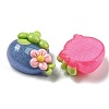 Flower Fruit Opaque Resin Decoden Cabochons with Glitter Powder RESI-G099-04-2