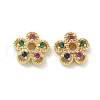 Brass Micro Pave Cubic Zirconia Bead Caps ZIRC-F141-12G-01-1