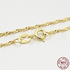 925 Sterling Silver Singapore Chain Necklaces STER-M086-04A-G-3