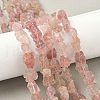 Raw Rough Natural Strawberry Quartz Beads Strands G-M453-D04-1