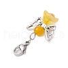 Angel Natural & Dyed Malaysia Jade Pendant Decoration HJEW-JM02763-03-5