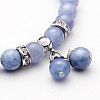 Natural Quartz(Dyed) Beaded Charm Stretch Bracelets BJEW-JB01980-02-2