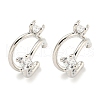 Brass Micro Pave Cubic Zirconia Cuff Earrings EJEW-C104-157P-1