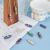 SUPERFINDINGS 16Pcs 8 Styles Natural Mixed Gemstone Copper Wire Wrapped Pointed Pendants FIND-FH0009-12-5