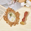Brass Wax Seal Stamps with Wood Handle AJEW-WH0412-0133-5