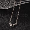 Teardrop AB Color Plated Electroplate Glass Pendant Necklaces NJEW-JN01492-4