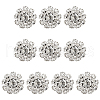 10Pcs 1-Hole Alloy Rhinestone Shank Buttons BUTT-FG0001-28B-1
