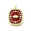 Brass Micro Pave Cubic Zirconia Pendants KK-U072-40A-G-2