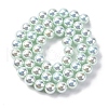UV Plating Pearlized Glass Pearl Beads Strands GLAA-F128-01B-T13-4