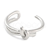 Bowknot Rack Plating Brass Open Cuff Rings RJEW-Z059-17P-2