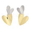 Brass Dangle Stud Earrings EJEW-S262-09GP-2