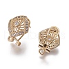 Brass Micro Pave Cubic Zirconia Stud Earring Findings KK-O121-16G-1