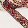 10 Yards Polyester Embroidery Lace Ribbon with Paillette PW-WG94215-01-4