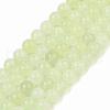 Natural New Jade Stone Round Bead Strands G-O039-16-8mm-A-1
