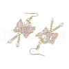 Butterfly Faceted Bicone Glass Beads Snowflake Dangle Earrings EJEW-MZ00429-4
