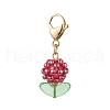 Flower Glass Seed Beads Beaded Pendant Decorations HJEW-MZ00195-04-2