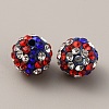 Independence Day Theme Polymer Clay Rhinestone Round Beads PORC-WH0001-04-1