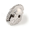 Brass Micro Pave Clear Cubic Zirconia Beads ZIRC-P119-03P-01-2