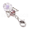 6Pcs Flower Angel Glass & Acrylic Pendant Decorations HJEW-MZ00235-5