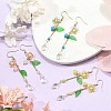 Amethyst/Green Aventurine/Lemon Jade/Synthetic Turquoise/Rose Quartz & Acrylic Dangle Earrings EJEW-JE06196-2