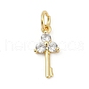Brass Pave Cubic Zirconia 
Pendants KK-U062-47G-1