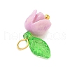 4Pcs Flower Shape Synthetic Shell Charms PALLOY-JF03862-5